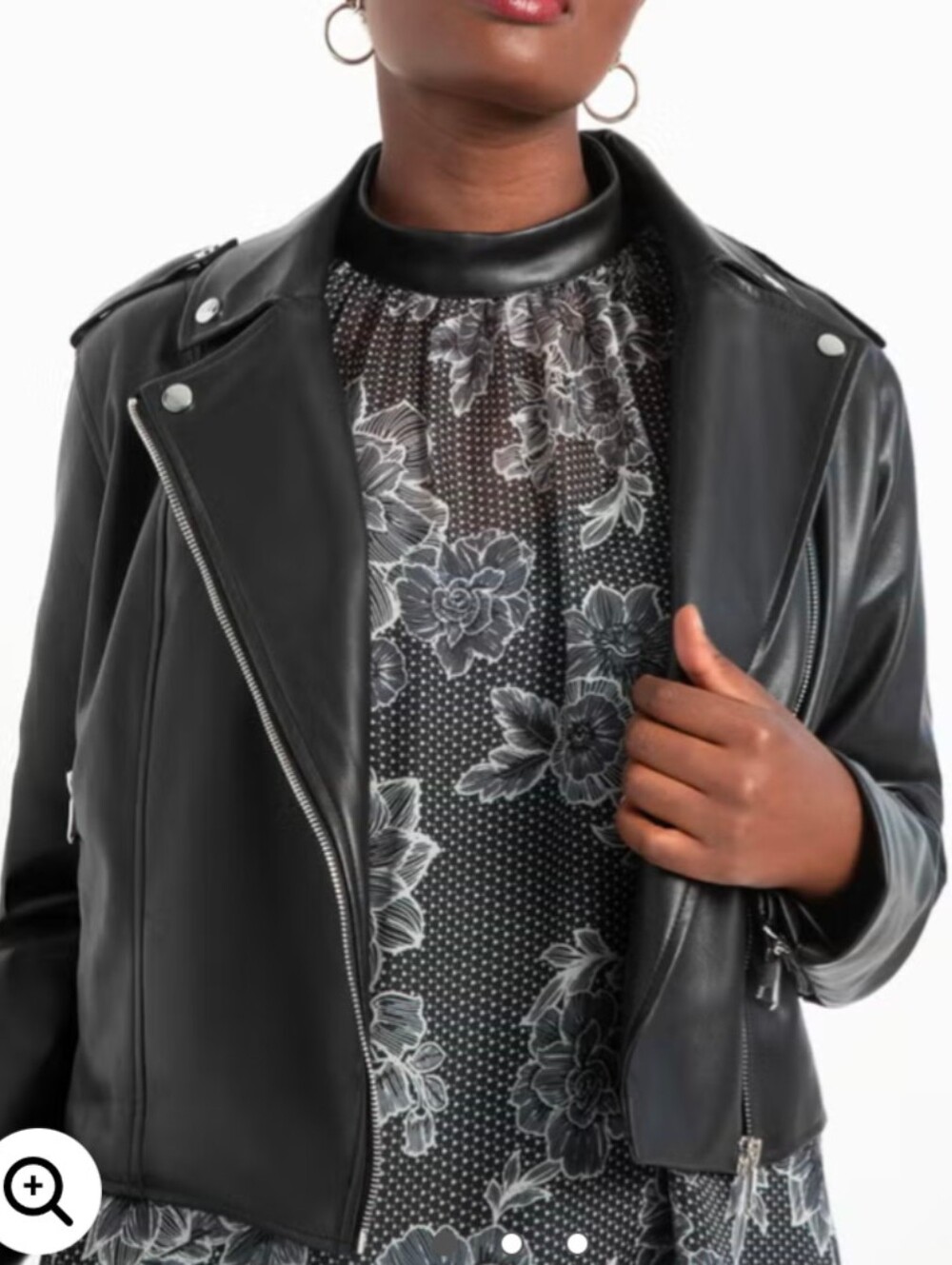 ELOQUII Faux Leather Moto Jacket Black Size 18/20